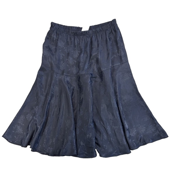 Dresses & Skirts - Vintage Women's 12(6/8) Navy Blue Floral Skirt BOHO Dainty Fairy Whimsical Flowy